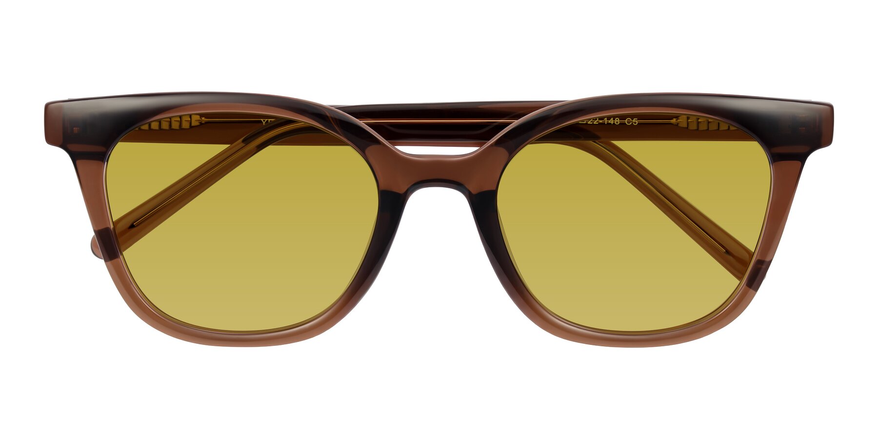 Folded Front of Jeromme in Coffee with Champagne Tinted Lenses