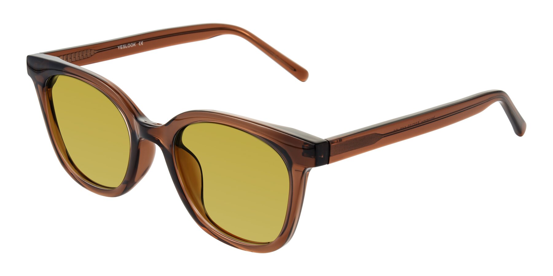 Angle of Jeromme in Coffee with Champagne Tinted Lenses