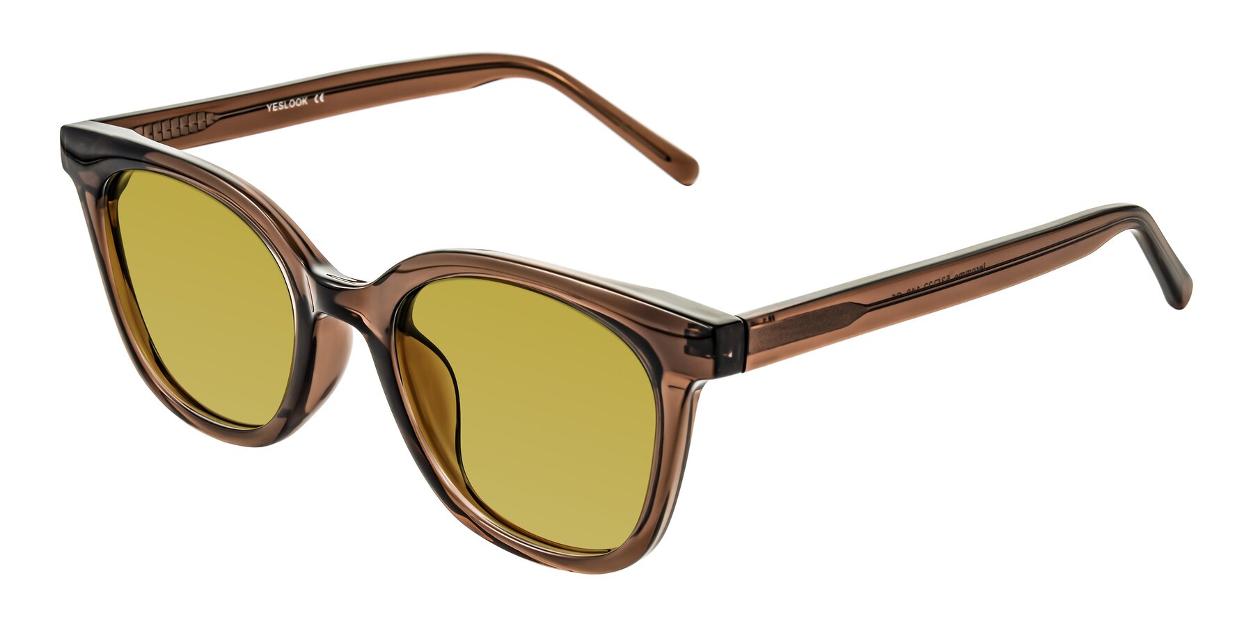 Angle of Jeromme in Coffee with Champagne Tinted Lenses