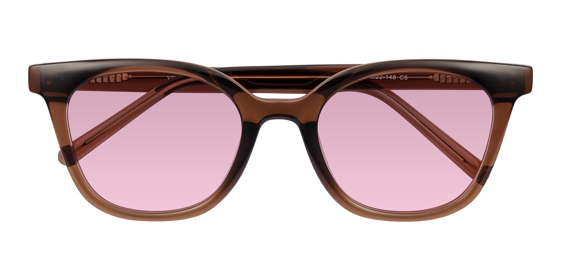 Folded Front of Jeromme in Coffee with Light Wine Tinted Lenses