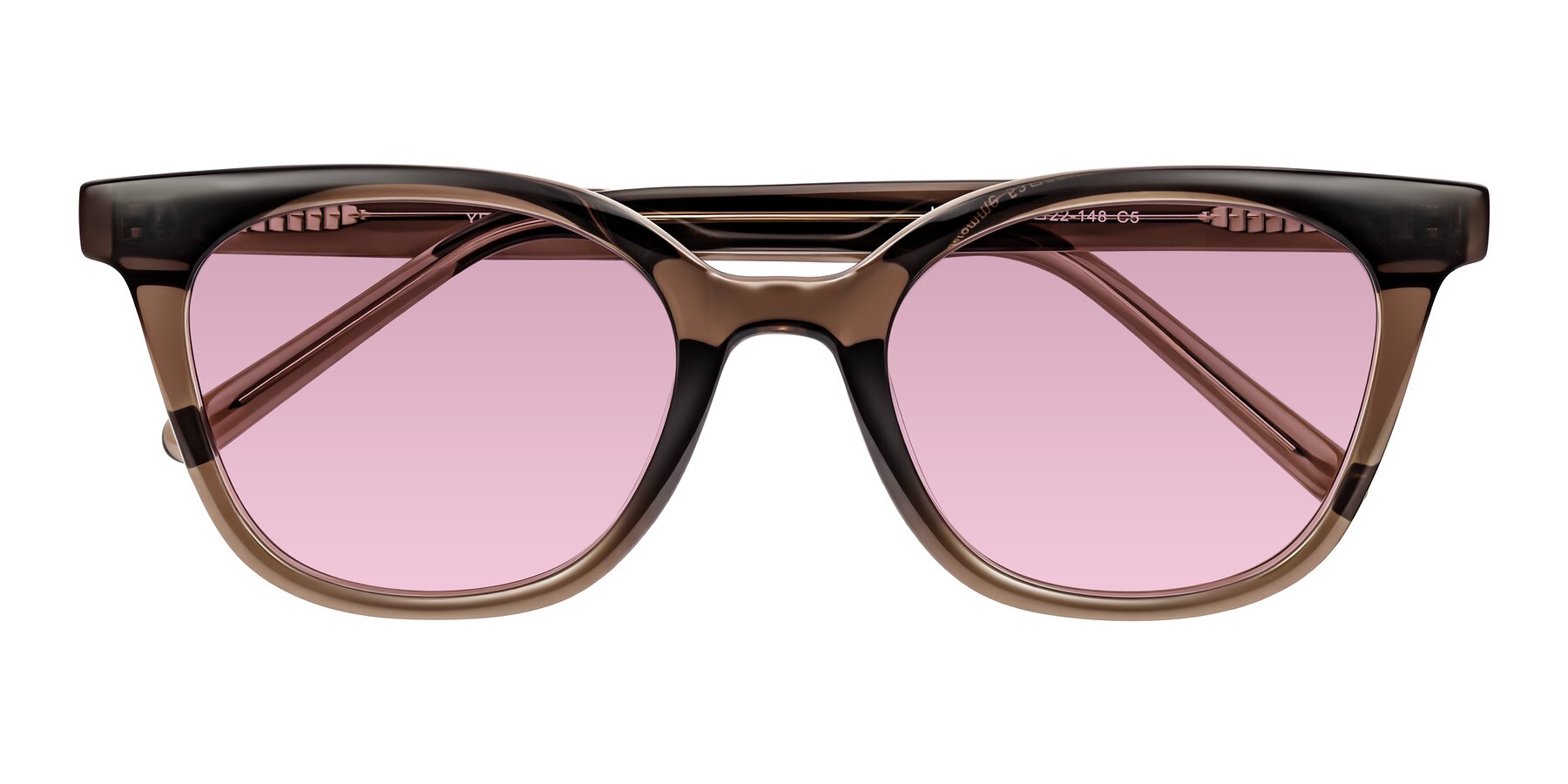 Folded Front of Jeromme in Coffee with Light Wine Tinted Lenses
