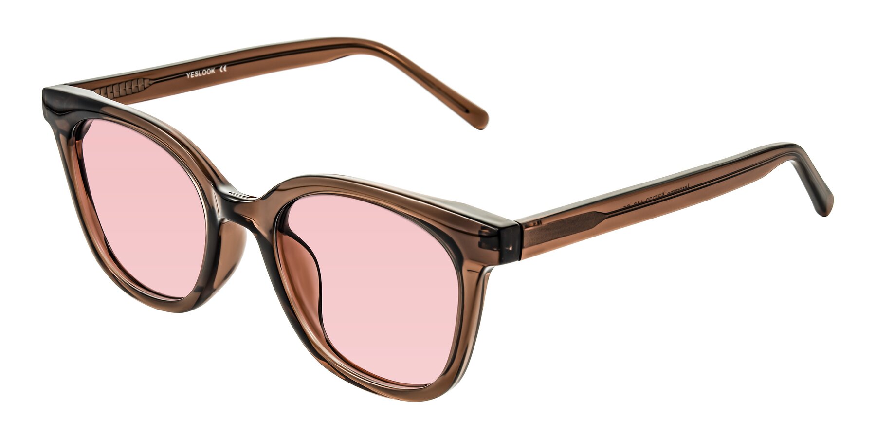 Angle of Jeromme in Coffee with Light Garnet Tinted Lenses