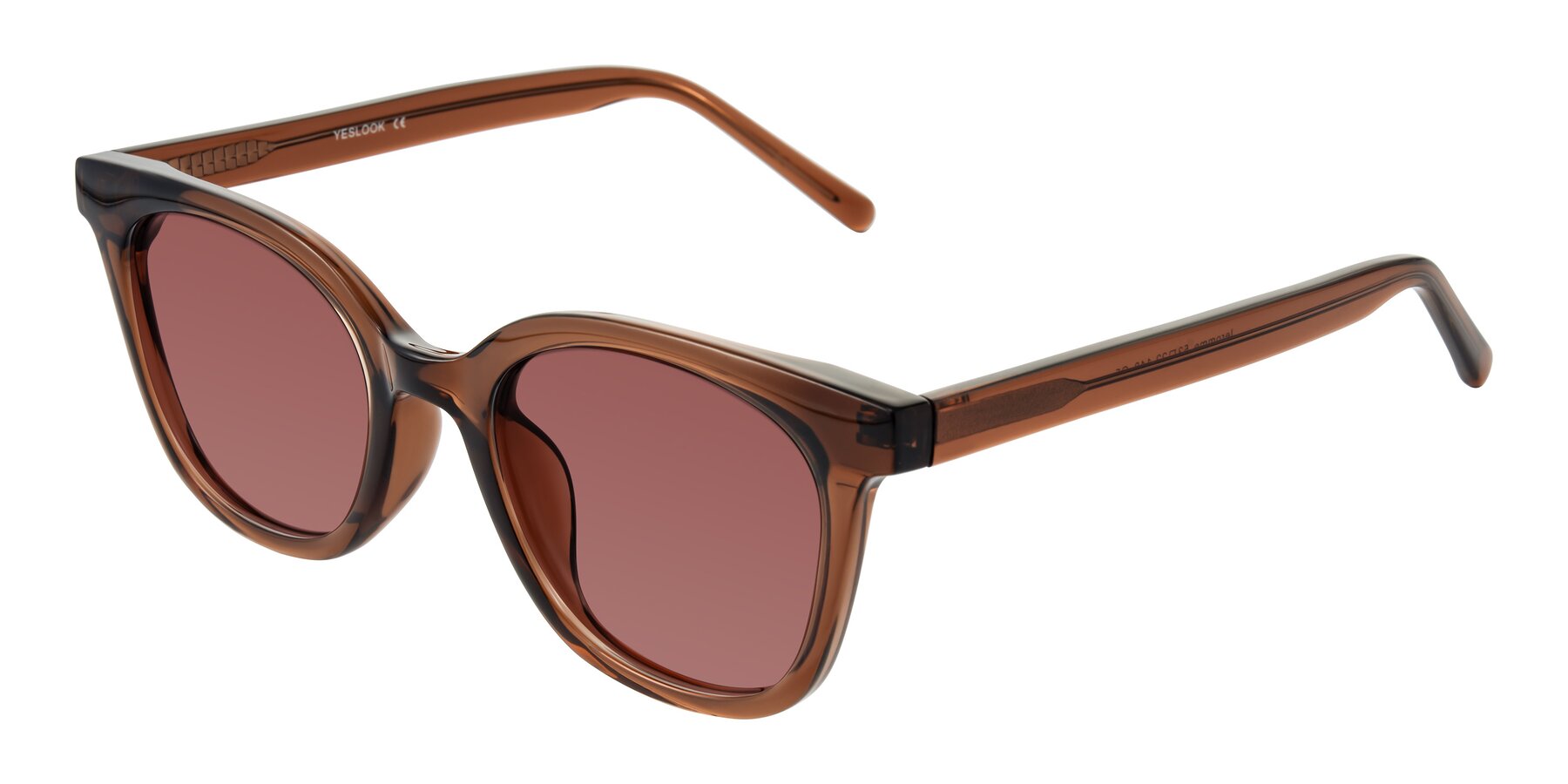 Angle of Jeromme in Coffee with Garnet Tinted Lenses