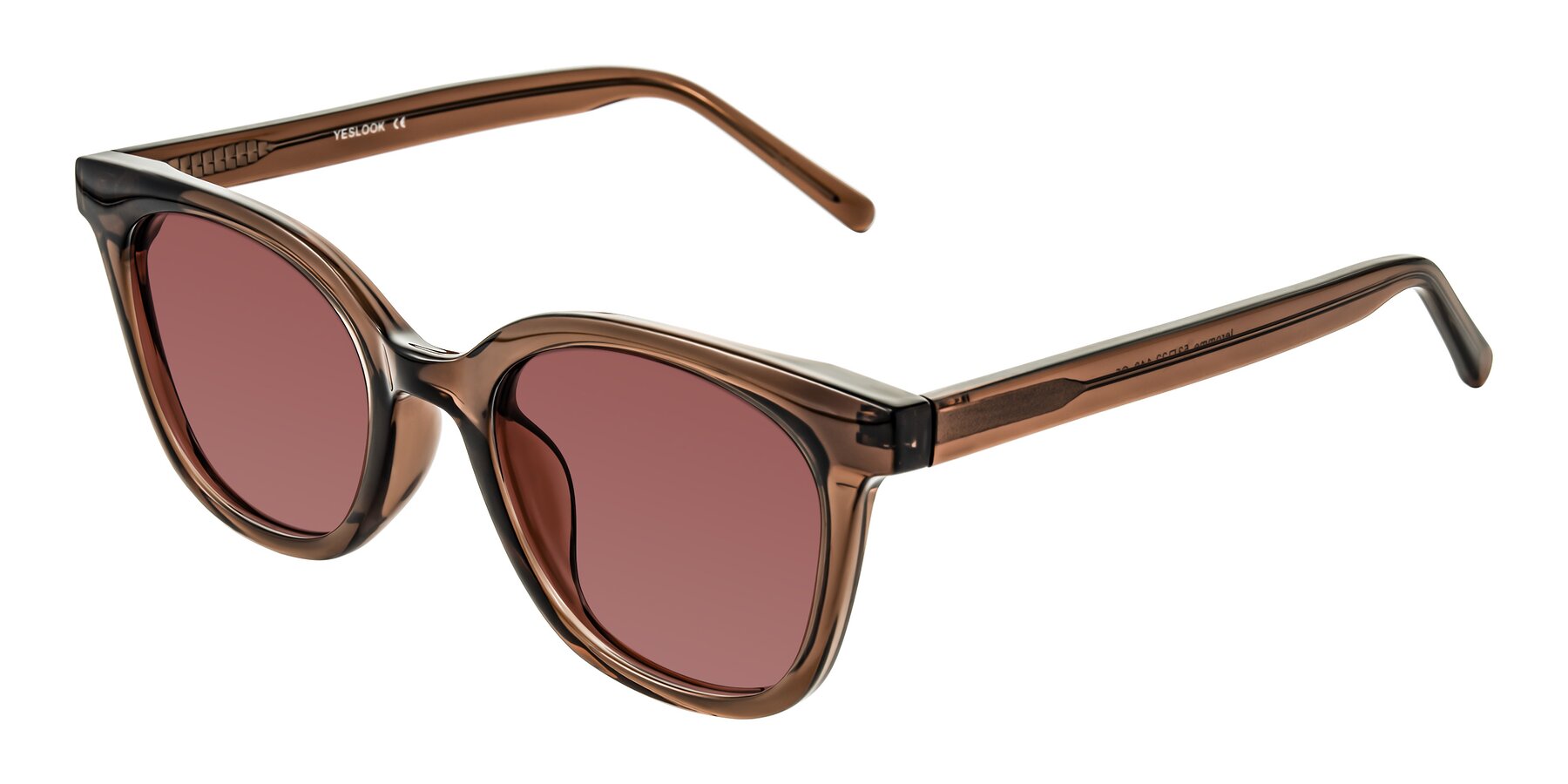 Angle of Jeromme in Coffee with Garnet Tinted Lenses