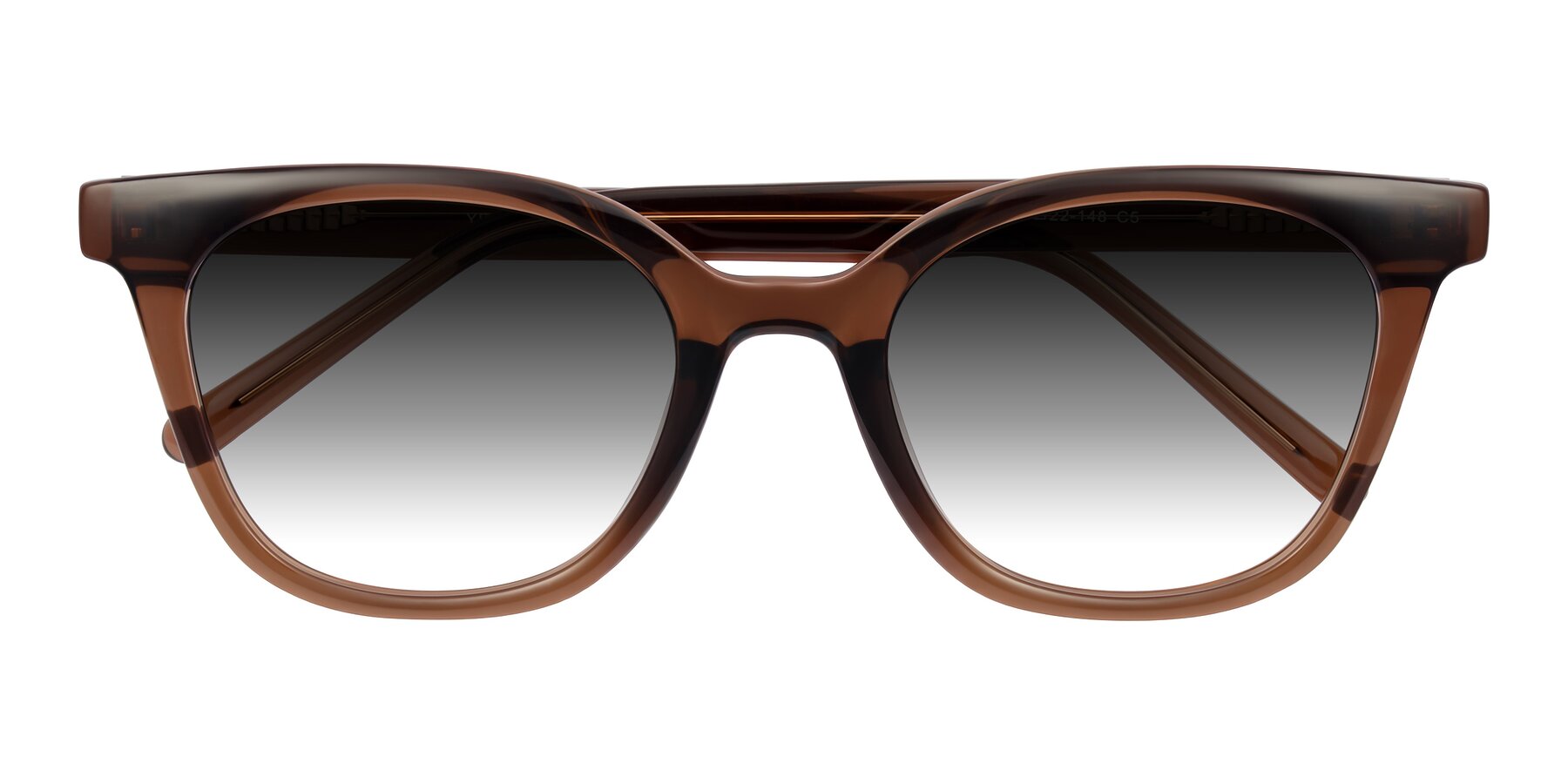 Folded Front of Jeromme in Coffee with Gray Gradient Lenses