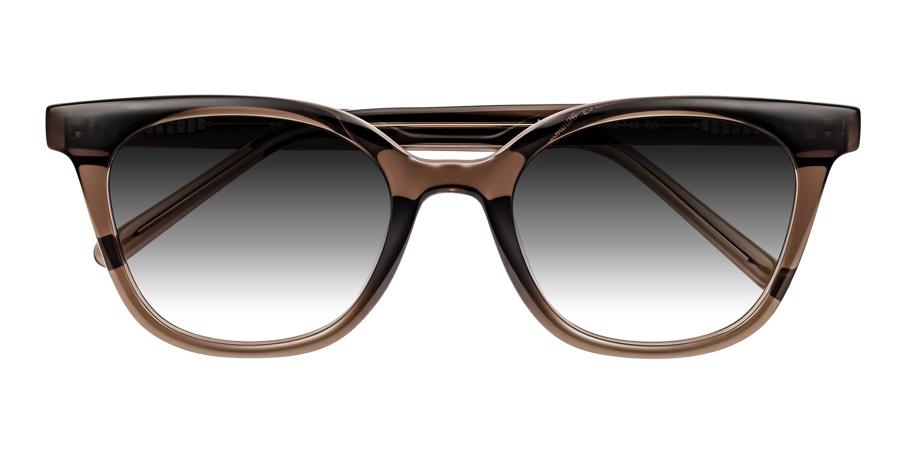 Folded Front of Jeromme in Coffee with Gray Gradient Lenses