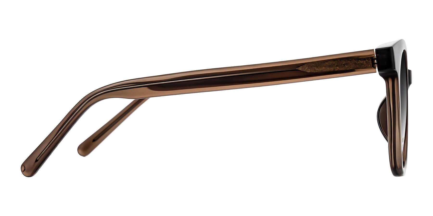 Side of Jeromme in Coffee with Gray Gradient Lenses