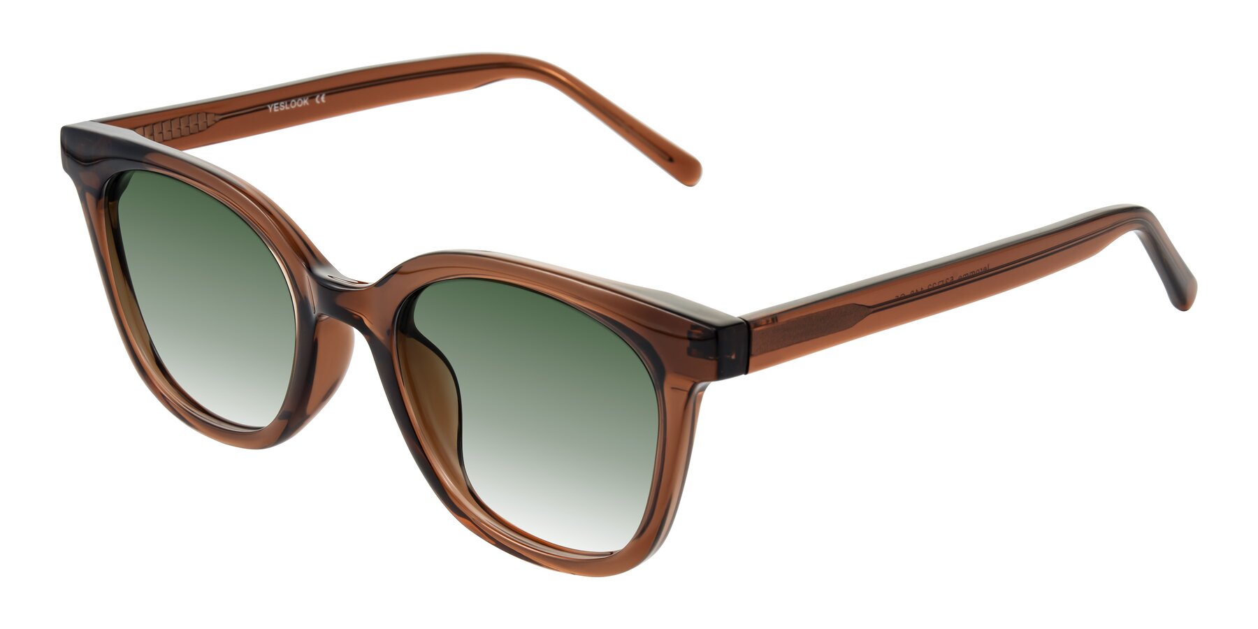 Angle of Jeromme in Coffee with Green Gradient Lenses