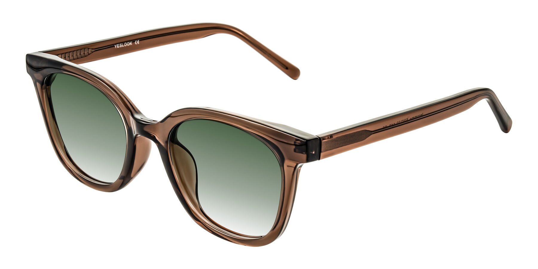 Angle of Jeromme in Coffee with Green Gradient Lenses