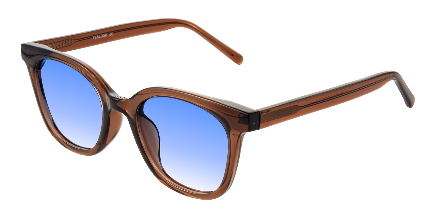 Angle of Jeromme in Coffee with Blue Gradient Lenses