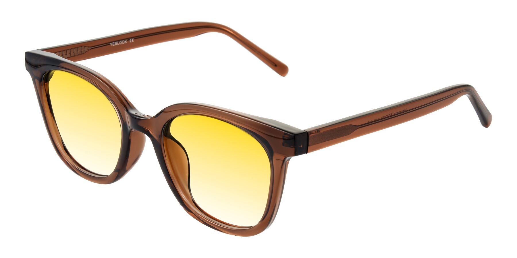 Angle of Jeromme in Coffee with Yellow Gradient Lenses