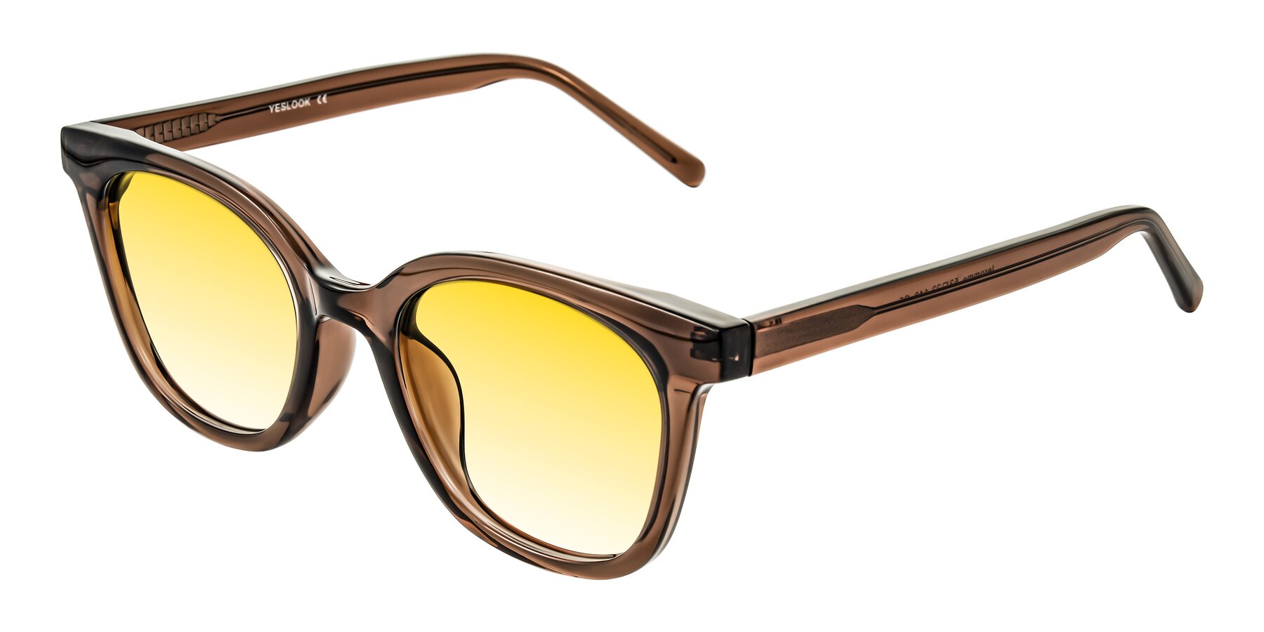 Angle of Jeromme in Coffee with Yellow Gradient Lenses