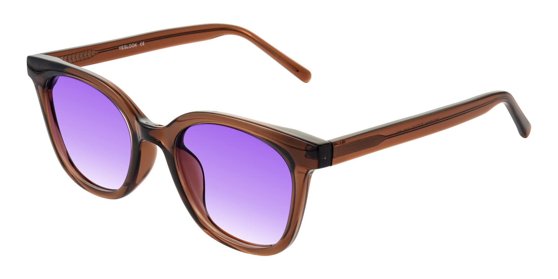 Angle of Jeromme in Coffee with Purple Gradient Lenses