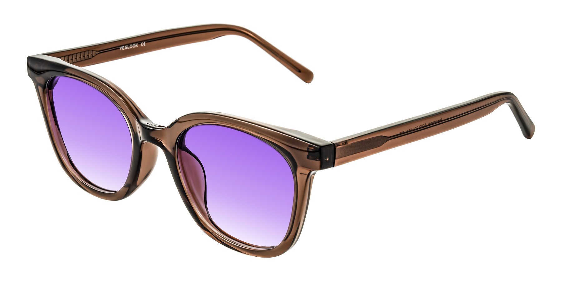 Angle of Jeromme in Coffee with Purple Gradient Lenses