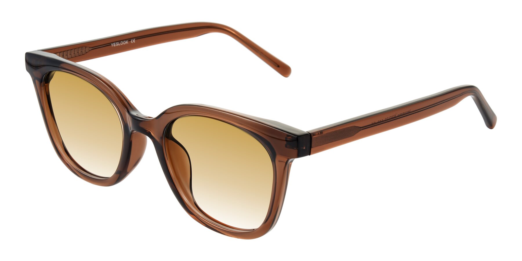 Angle of Jeromme in Coffee with Champagne Gradient Lenses