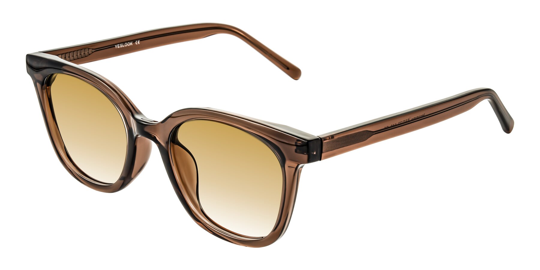 Angle of Jeromme in Coffee with Champagne Gradient Lenses
