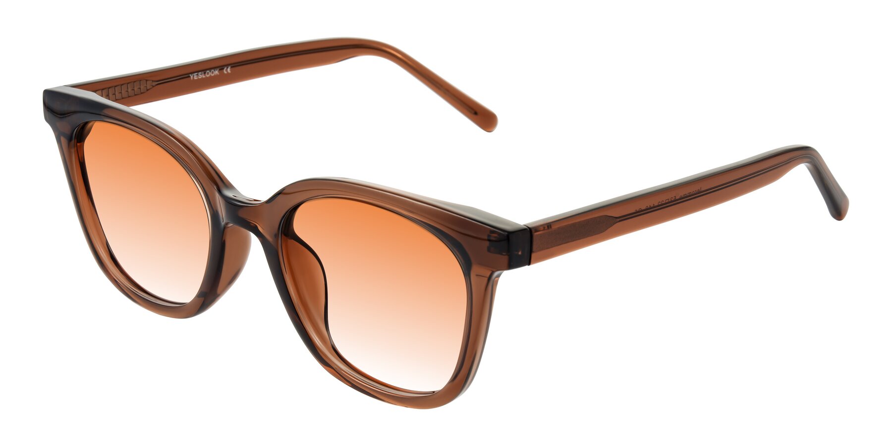 Angle of Jeromme in Coffee with Orange Gradient Lenses