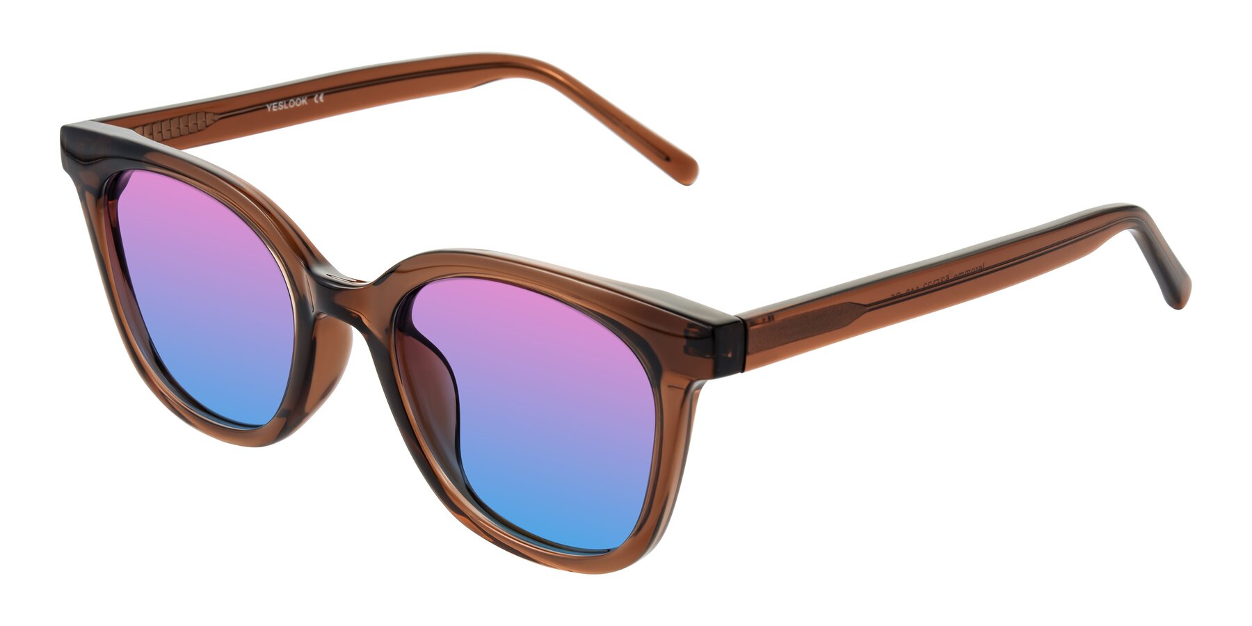 Angle of Jeromme in Coffee with Pink / Blue Gradient Lenses
