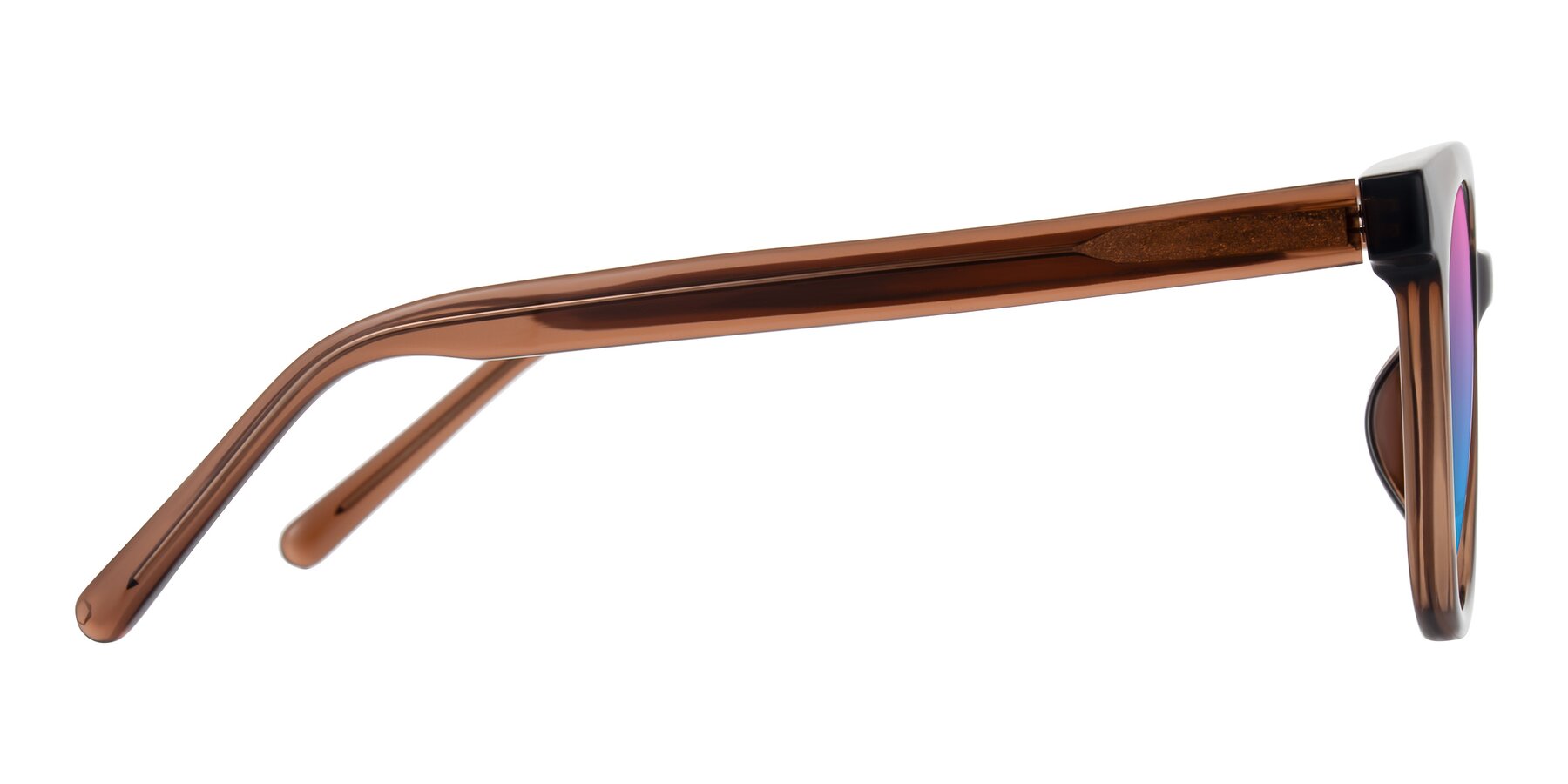 Side of Jeromme in Coffee with Pink / Blue Gradient Lenses