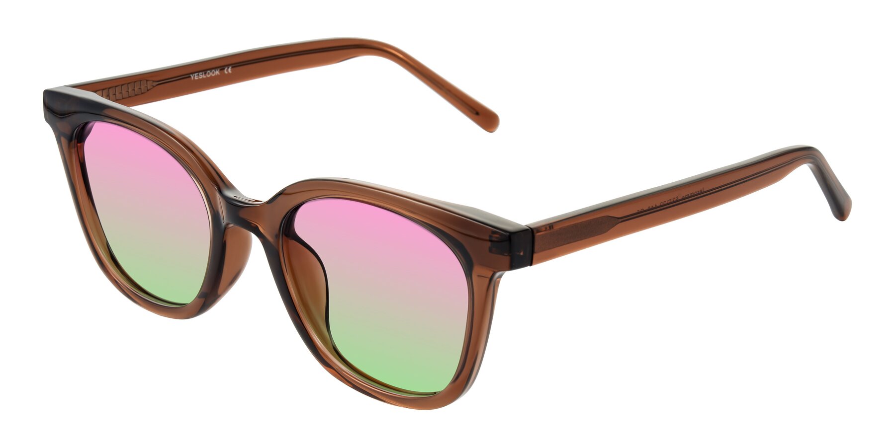 Angle of Jeromme in Coffee with Pink / Green Gradient Lenses
