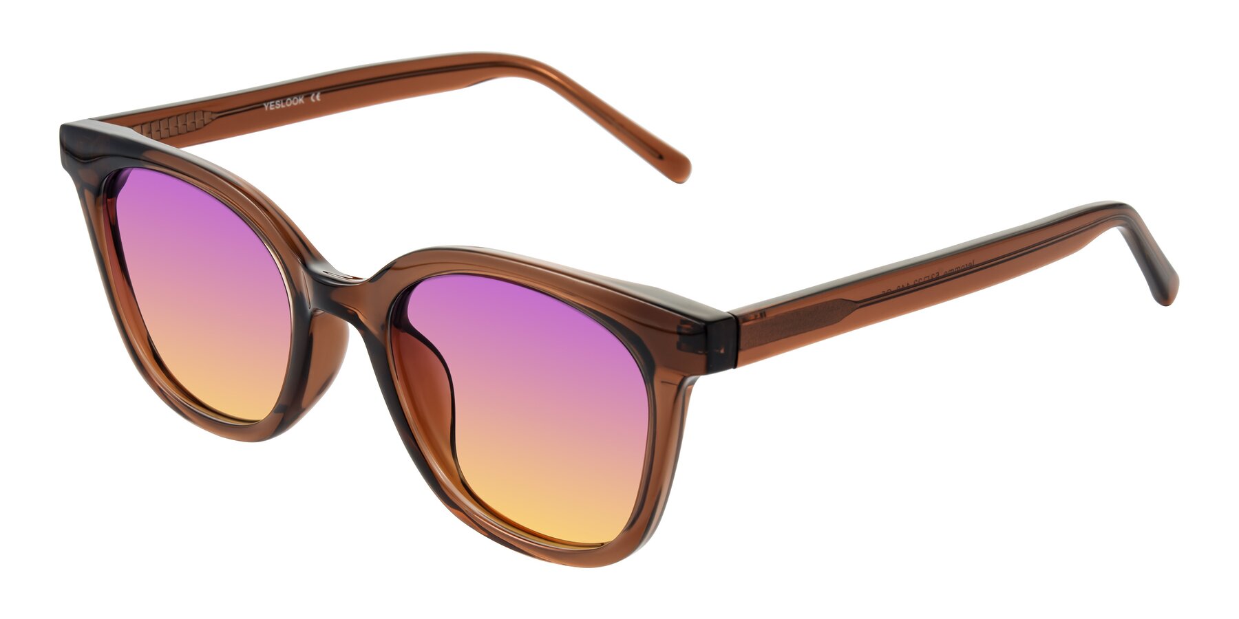 Angle of Jeromme in Coffee with Purple / Yellow Gradient Lenses