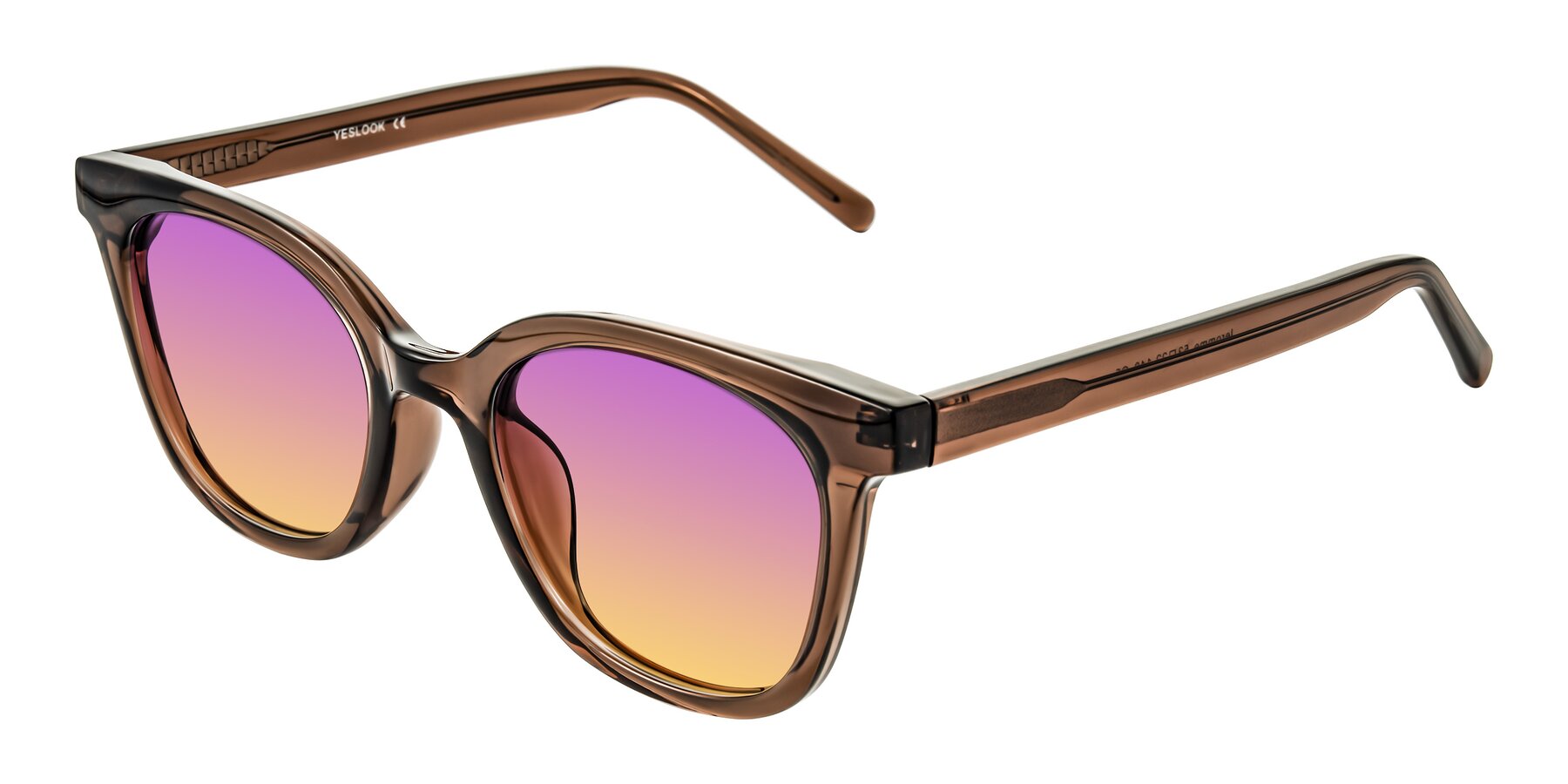 Angle of Jeromme in Coffee with Purple / Yellow Gradient Lenses