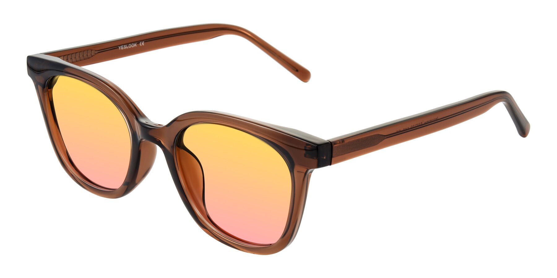 Angle of Jeromme in Coffee with Yellow / Pink Gradient Lenses