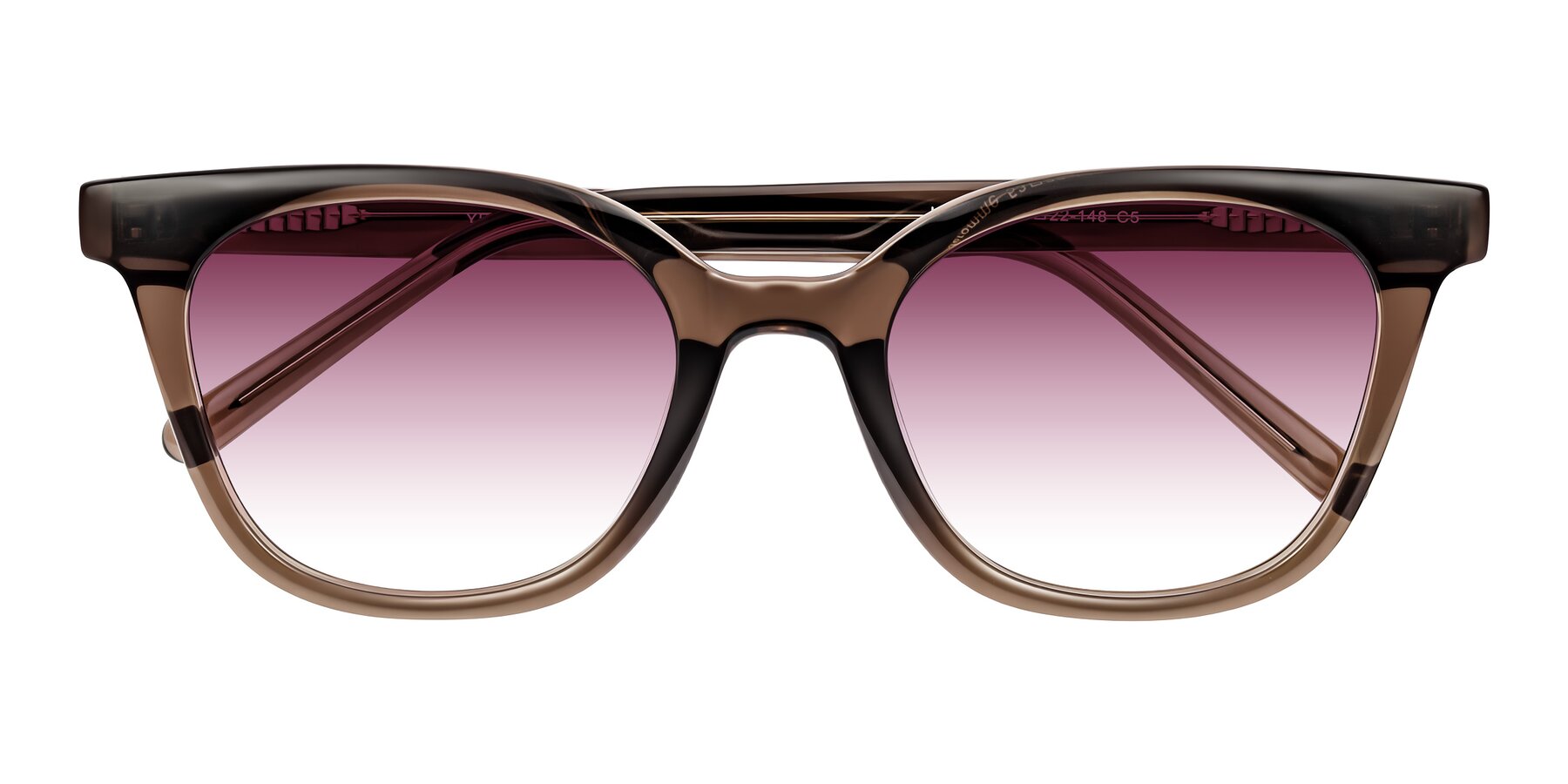 Folded Front of Jeromme in Coffee with Wine Gradient Lenses