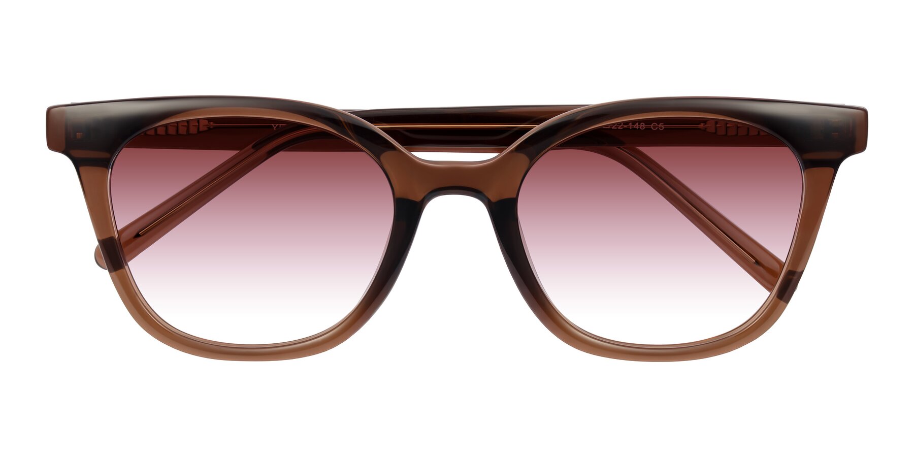 Folded Front of Jeromme in Coffee with Garnet Gradient Lenses