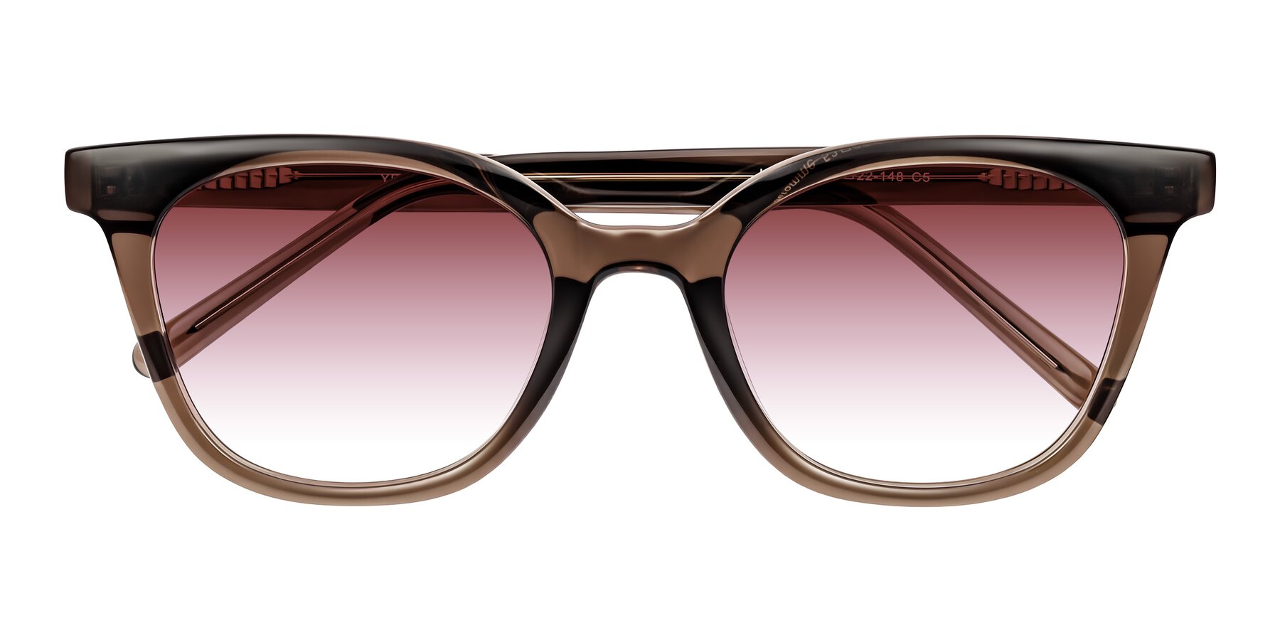 Folded Front of Jeromme in Coffee with Garnet Gradient Lenses