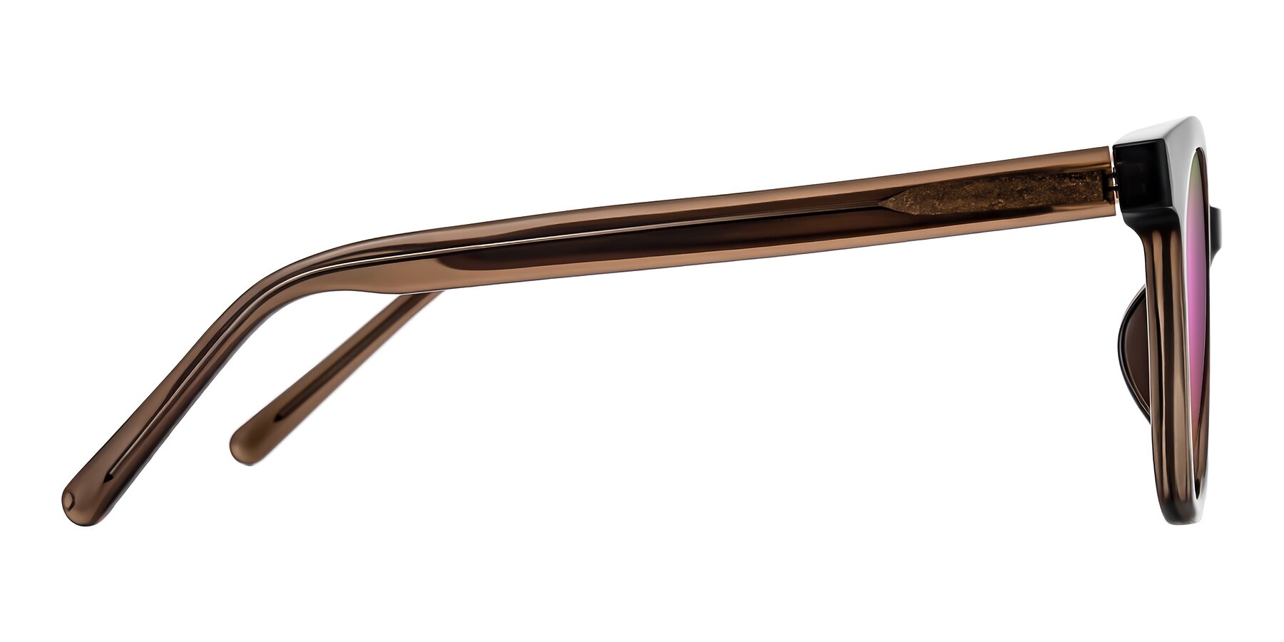 Side of Jeromme in Coffee with Pink Mirrored Lenses