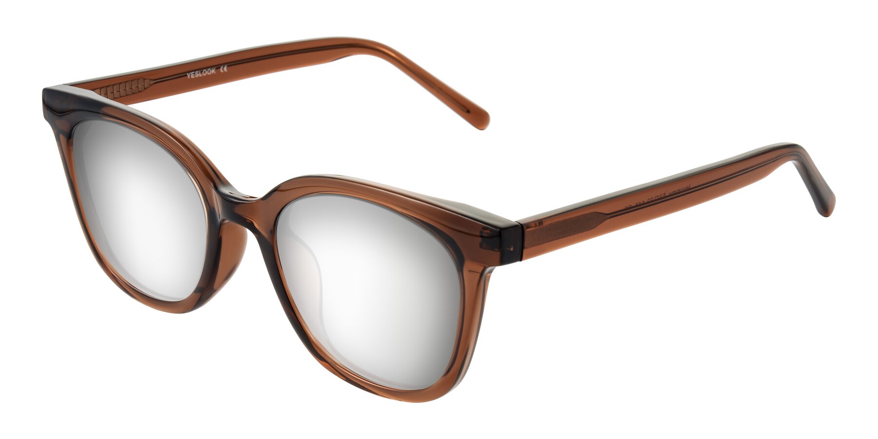 Angle of Jeromme in Coffee with Silver Mirrored Lenses