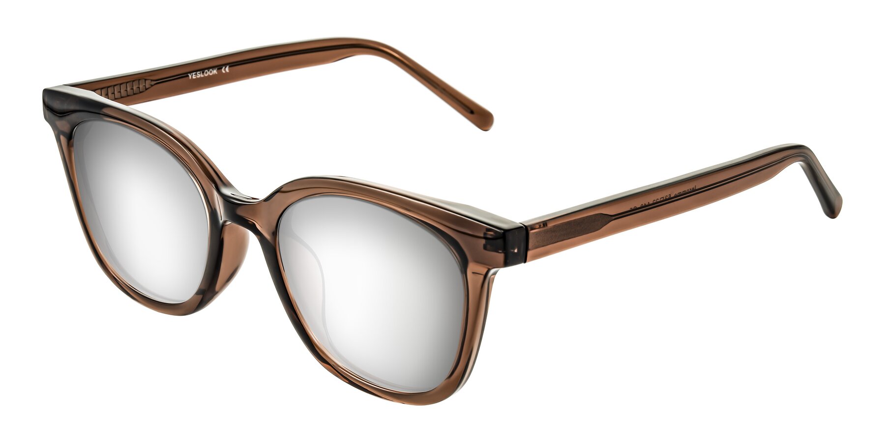 Angle of Jeromme in Coffee with Silver Mirrored Lenses