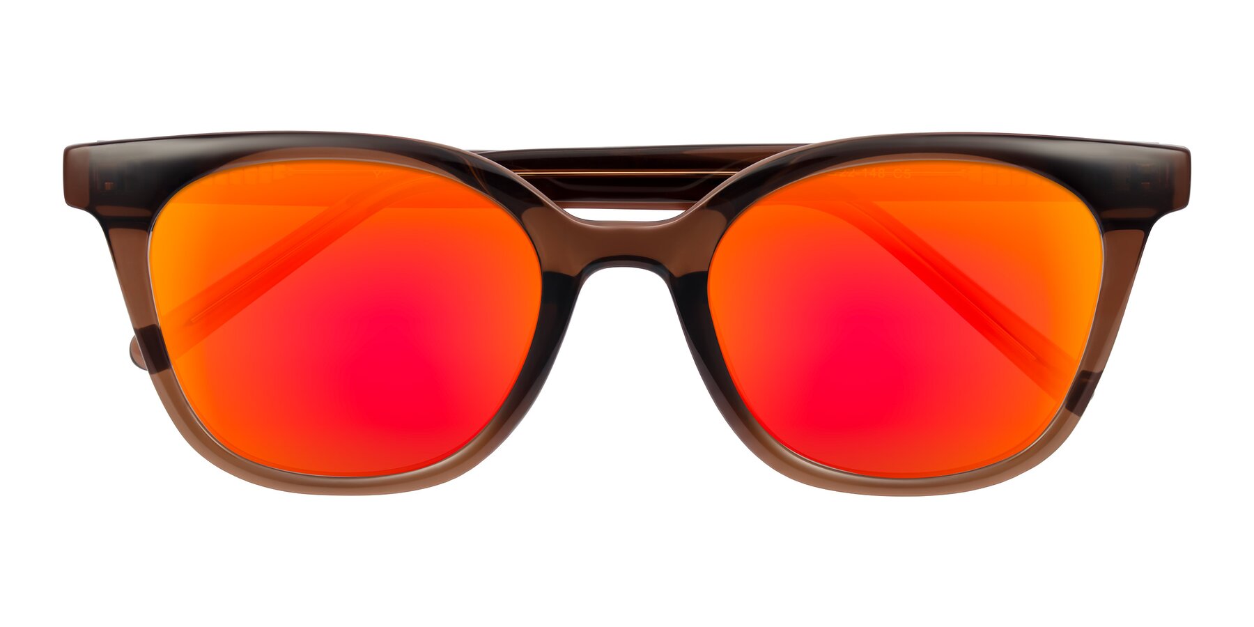 Folded Front of Jeromme in Coffee with Red Gold Mirrored Lenses