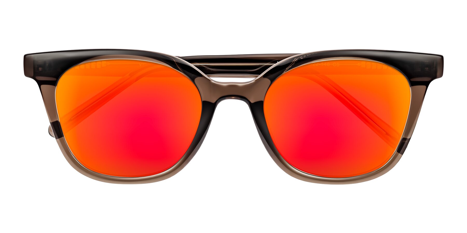 Folded Front of Jeromme in Coffee with Red Gold Mirrored Lenses