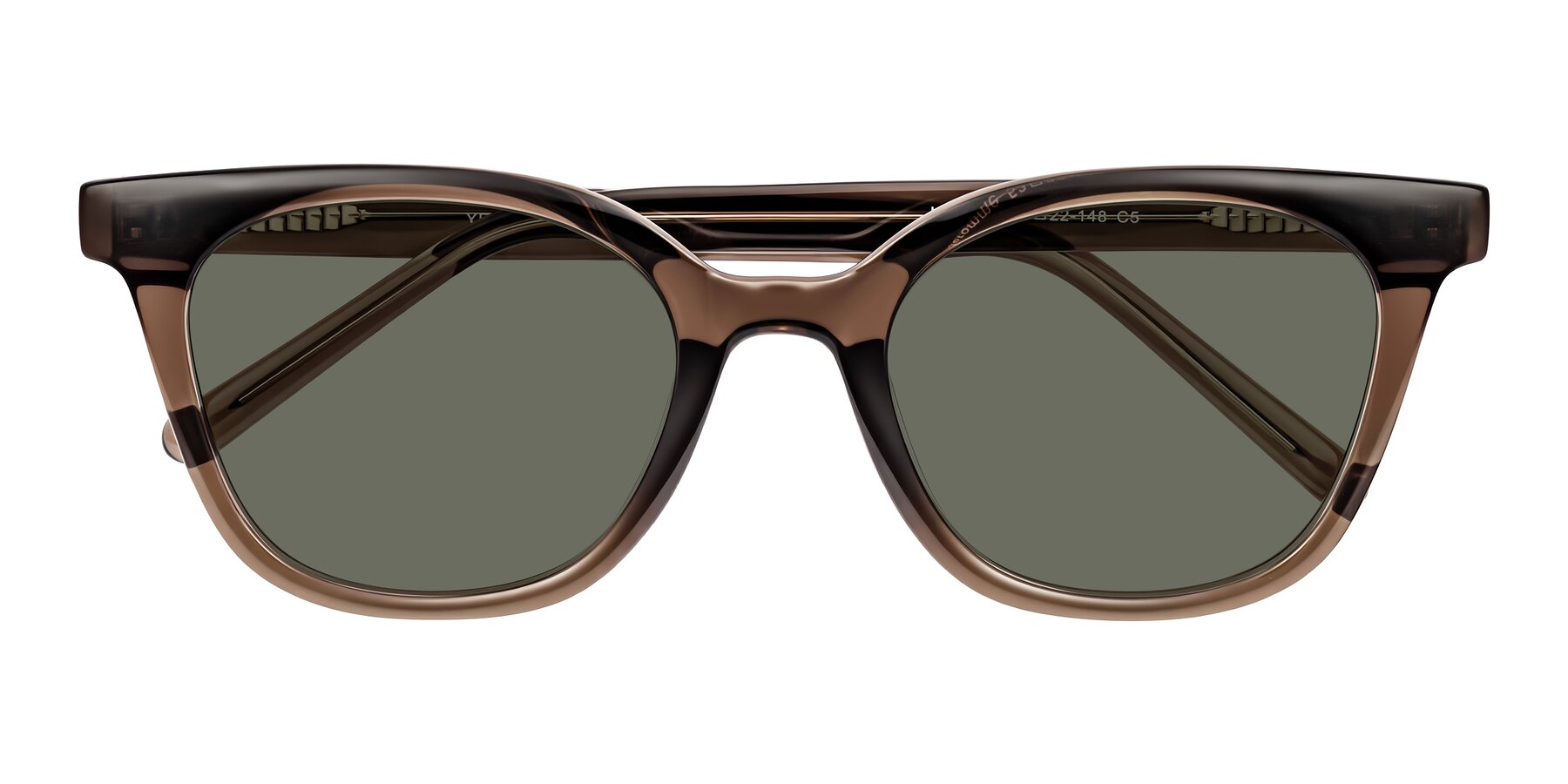 Folded Front of Jeromme in Coffee with Gray Polarized Lenses