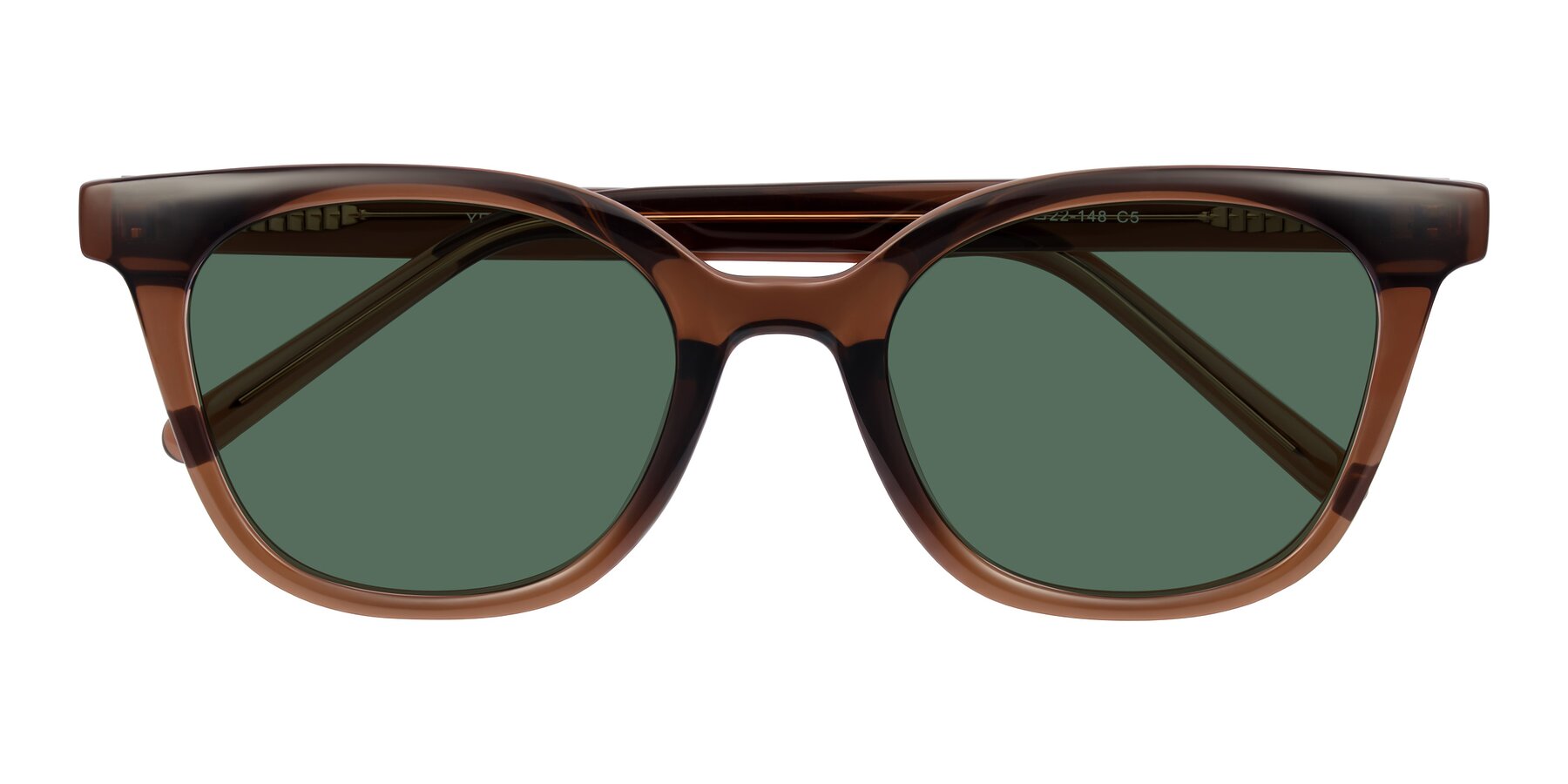 Folded Front of Jeromme in Coffee with Green Polarized Lenses