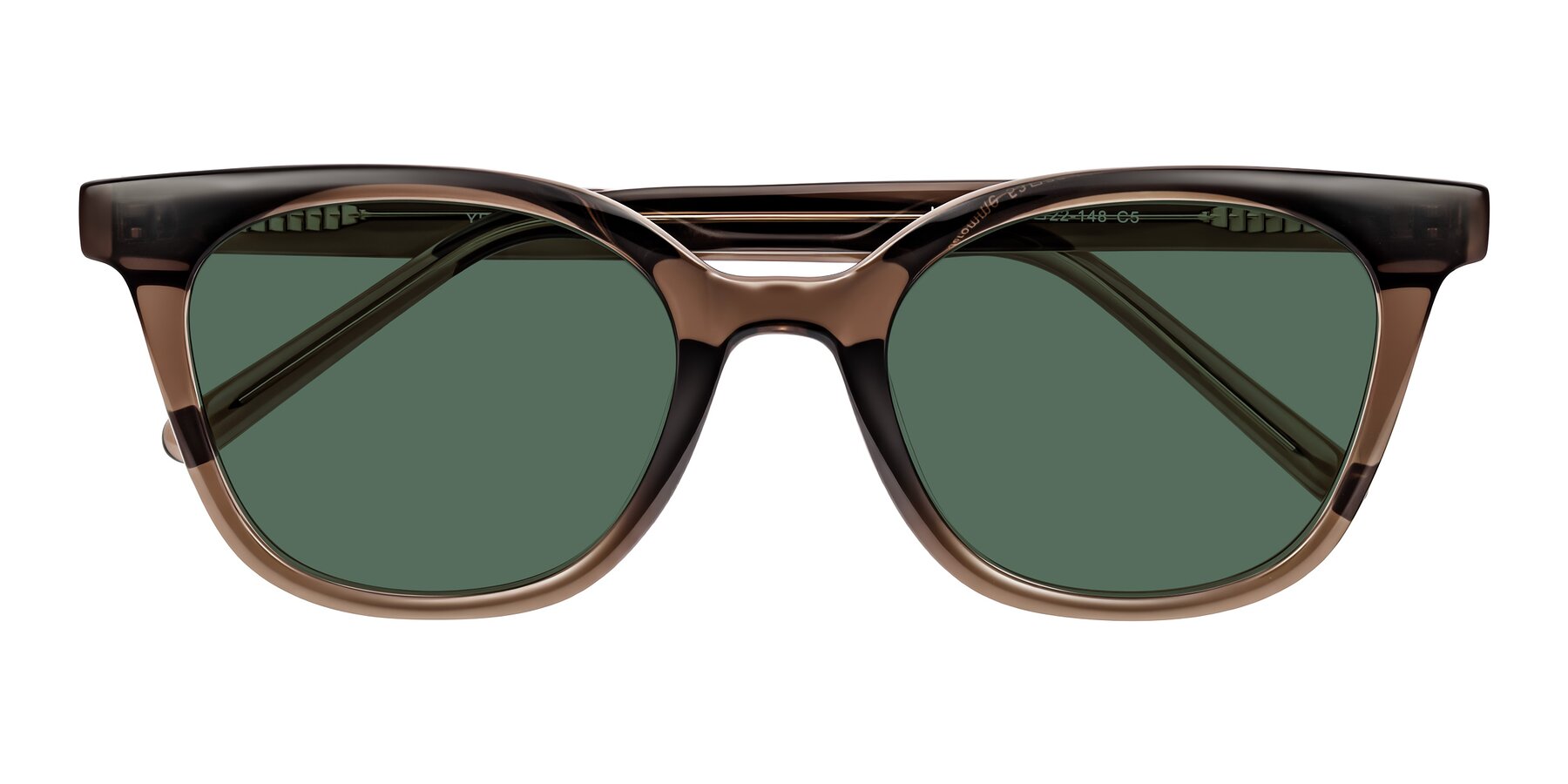Folded Front of Jeromme in Coffee with Green Polarized Lenses