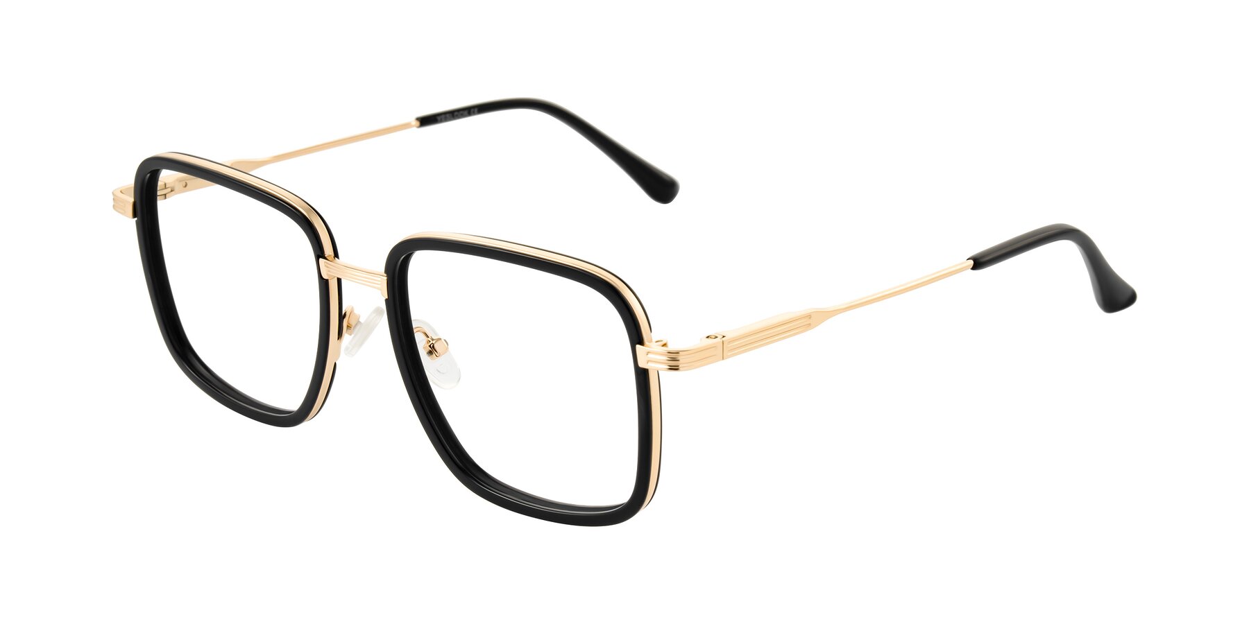 Angle of Guadiaro in Black/Gold with Clear Blue Light Blocking Lenses