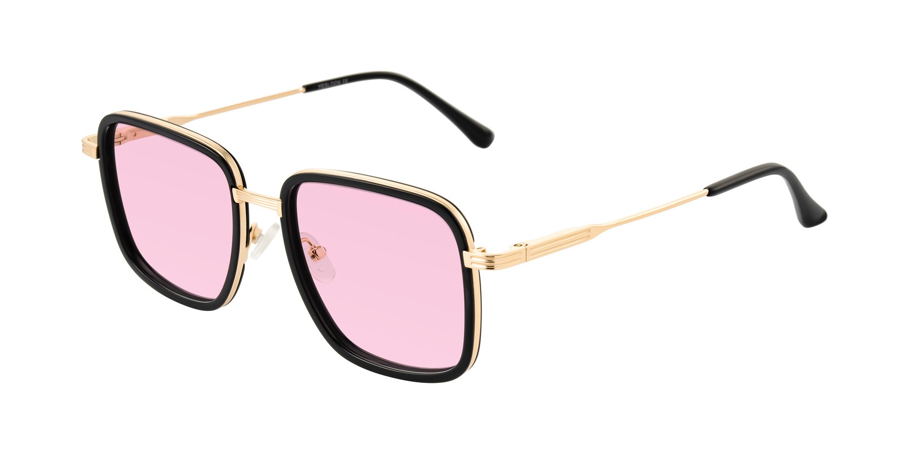 Angle of Guadiaro in Black/Gold with Light Pink Tinted Lenses
