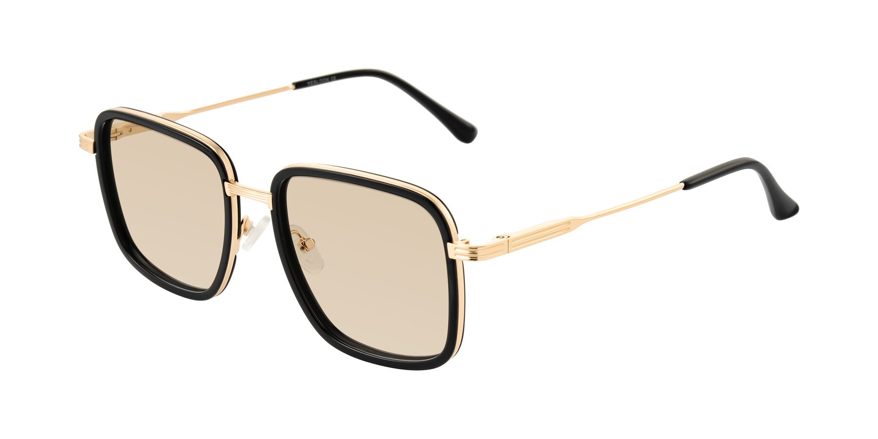 Angle of Guadiaro in Black/Gold with Light Brown Tinted Lenses