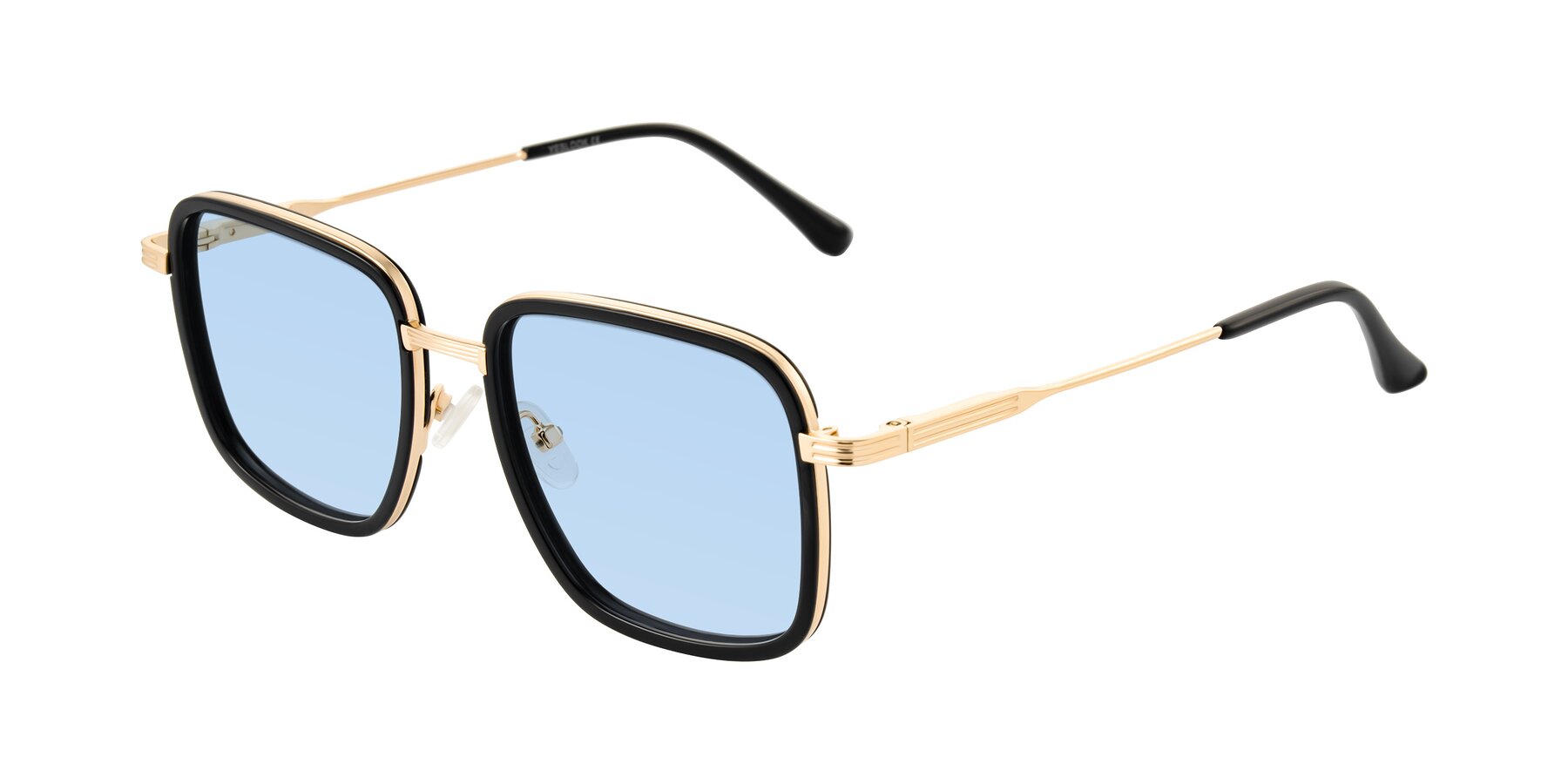 Angle of Guadiaro in Black/Gold with Light Blue Tinted Lenses