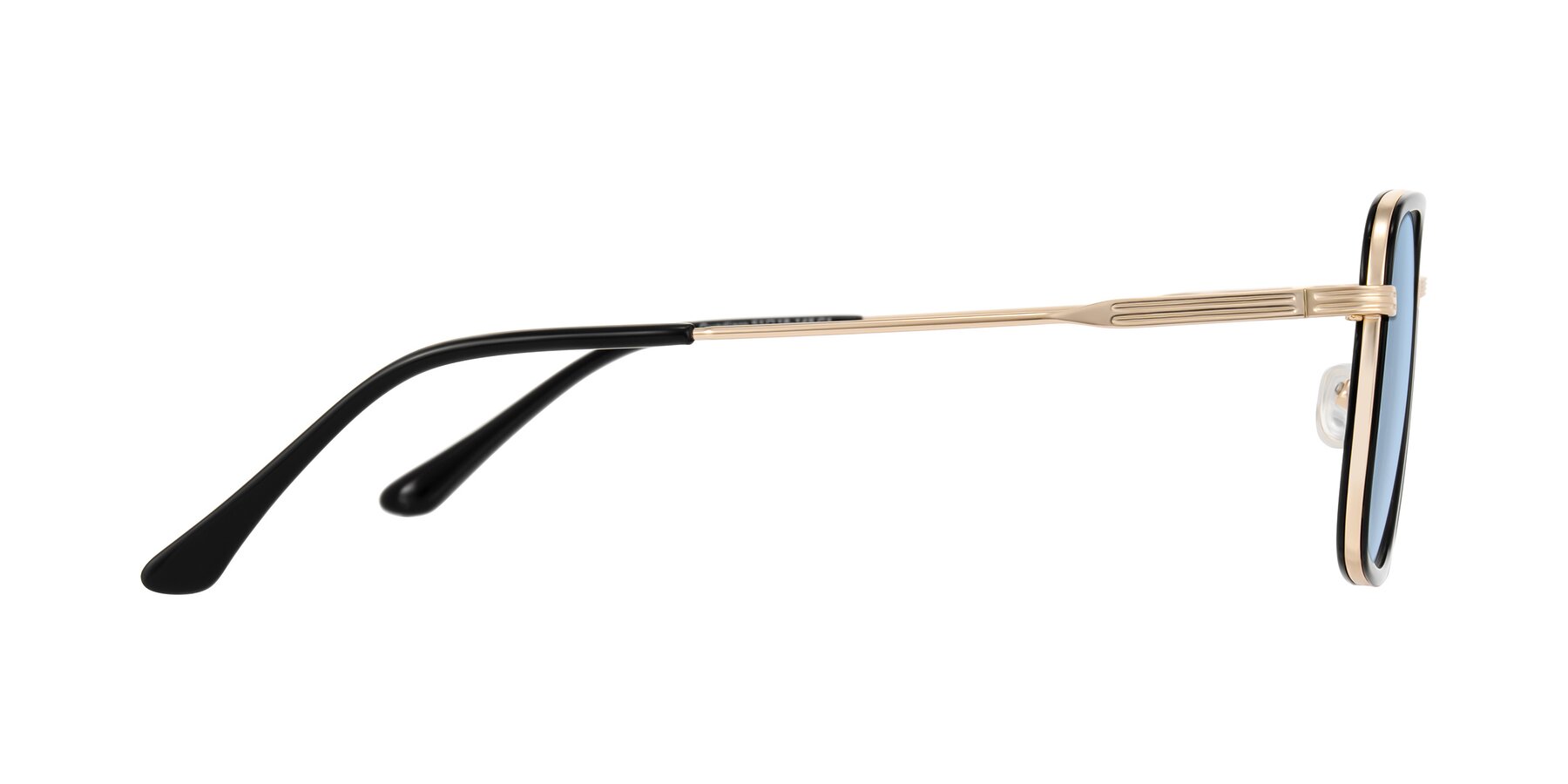 Side of Guadiaro in Black/Gold with Light Blue Tinted Lenses