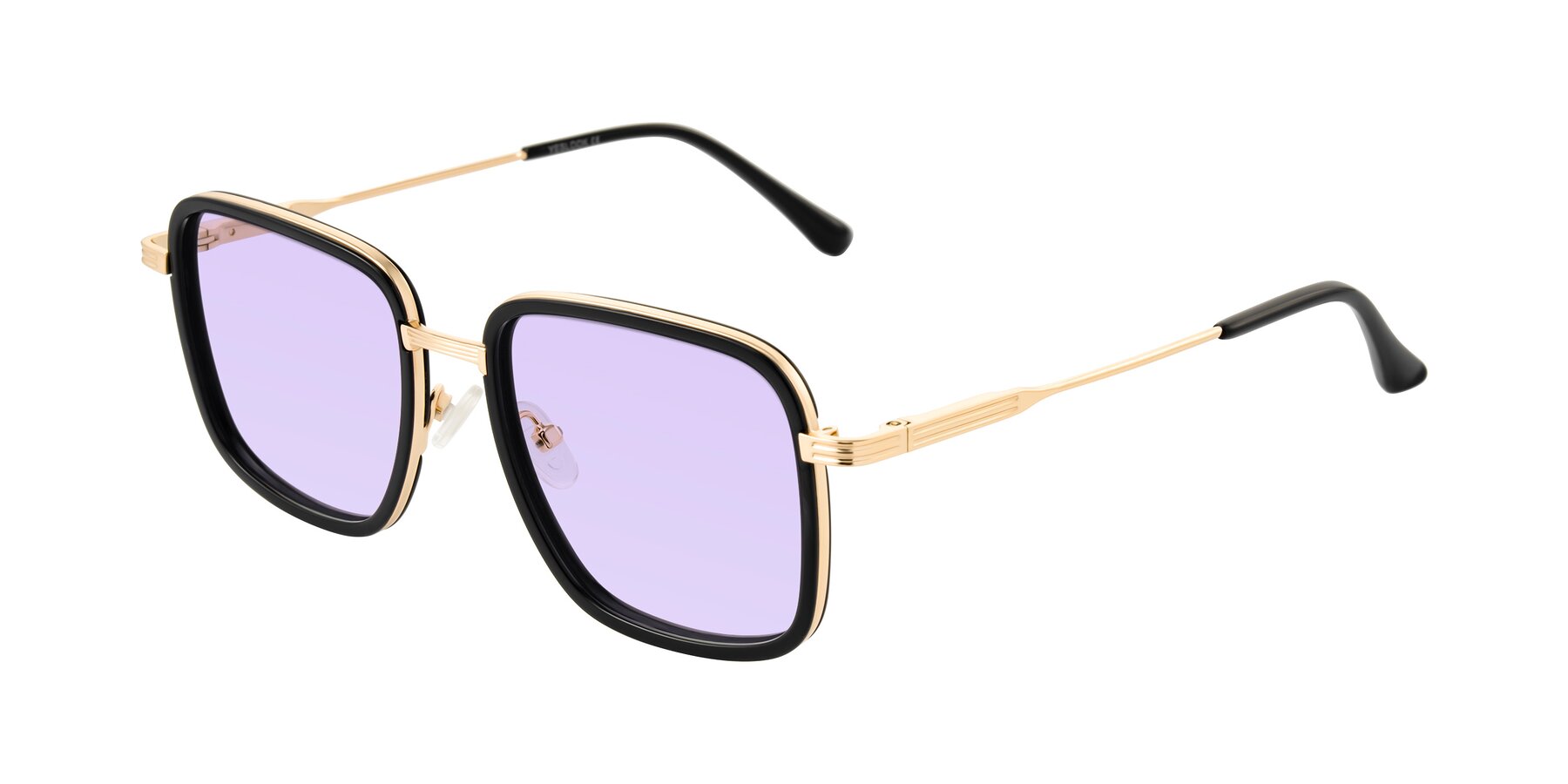 Angle of Guadiaro in Black/Gold with Light Purple Tinted Lenses