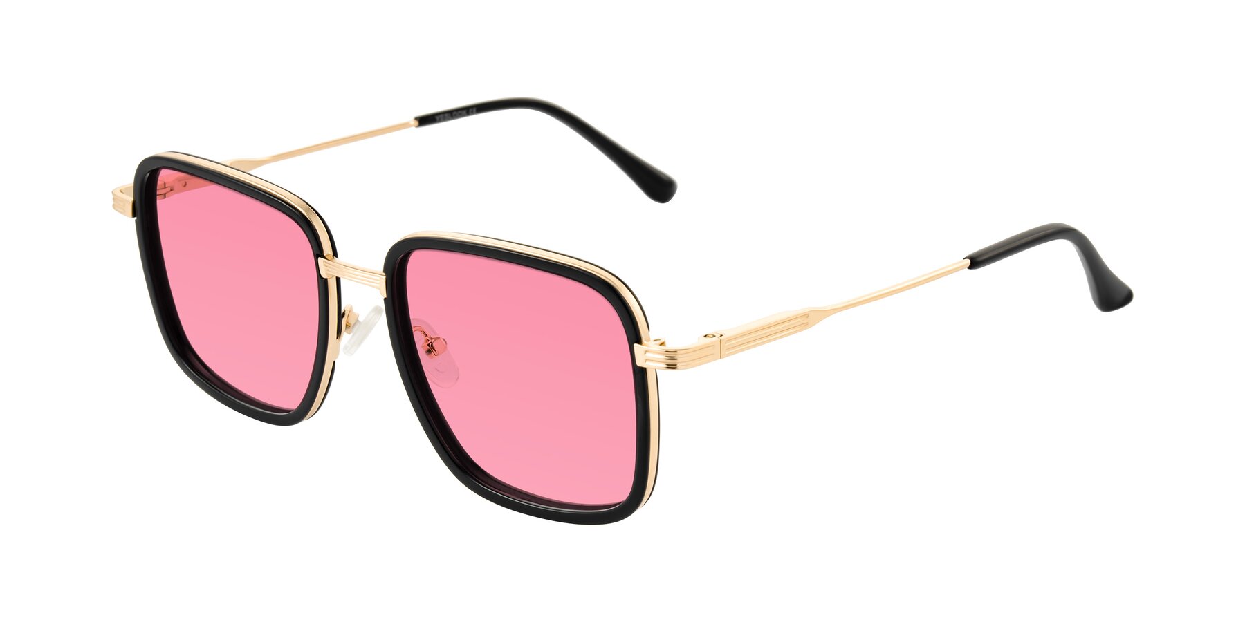 Angle of Guadiaro in Black/Gold with Pink Tinted Lenses