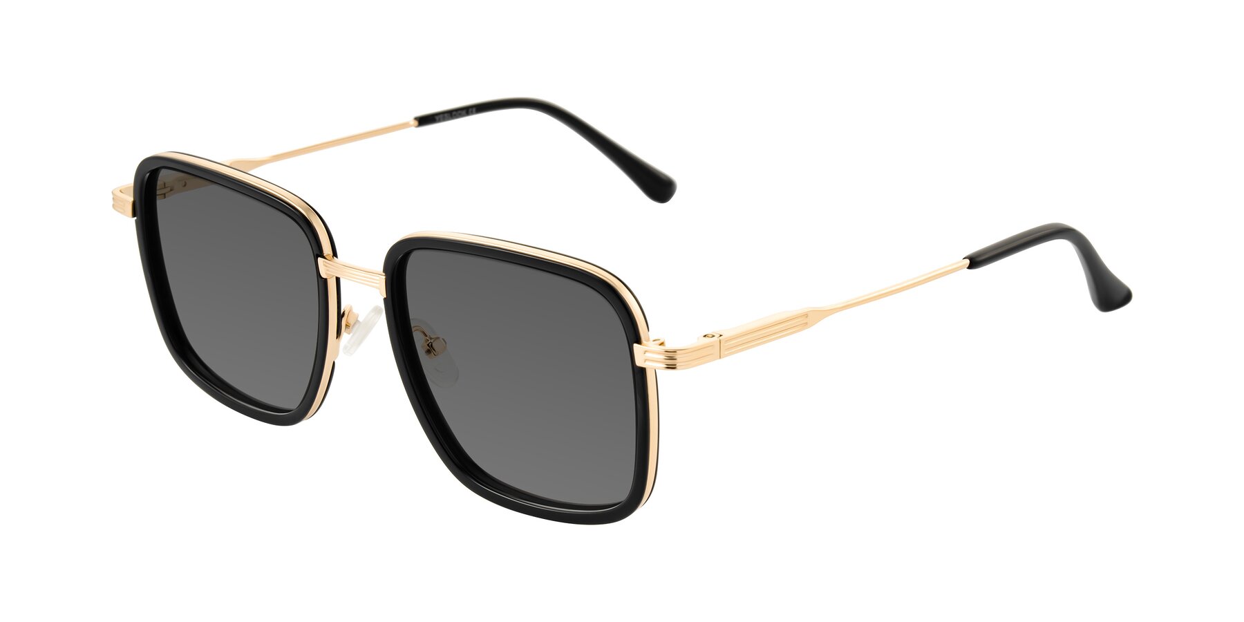 Angle of Guadiaro in Black/Gold with Medium Gray Tinted Lenses
