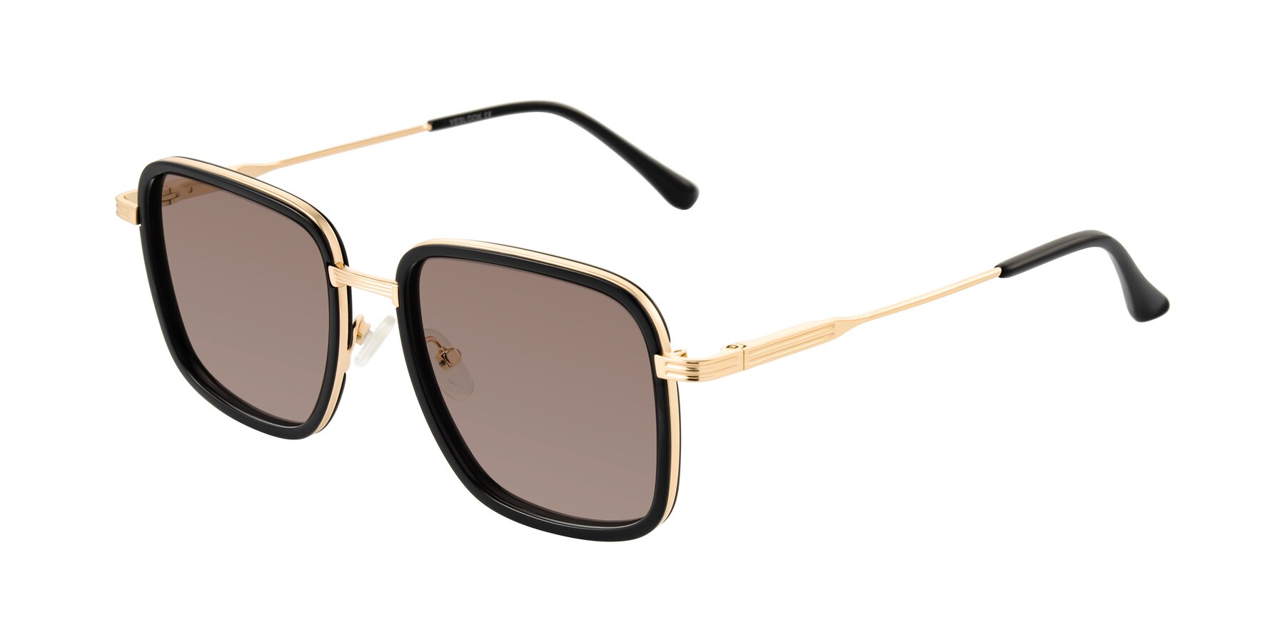 Angle of Guadiaro in Black/Gold with Medium Brown Tinted Lenses