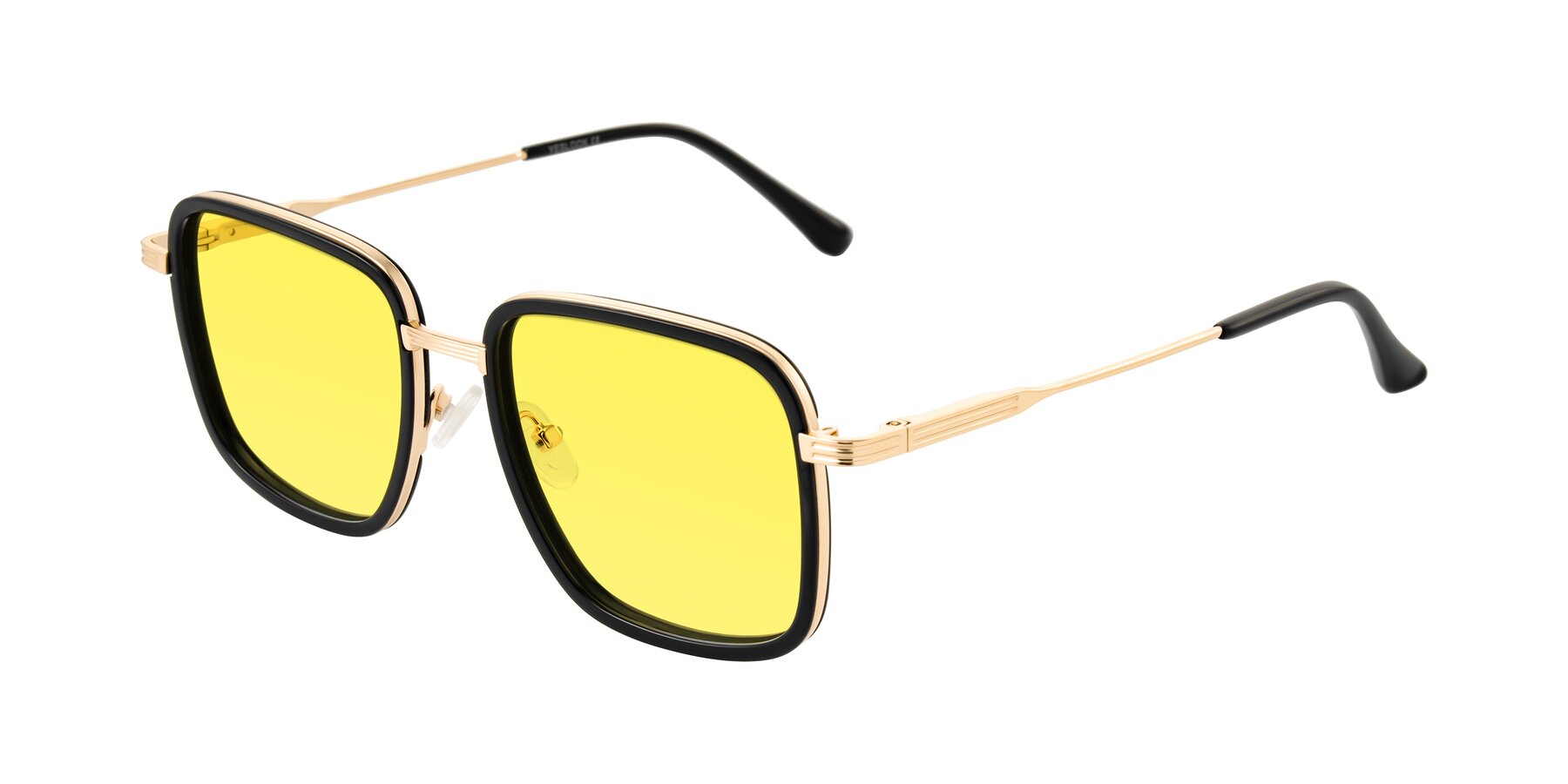 Angle of Guadiaro in Black/Gold with Medium Yellow Tinted Lenses
