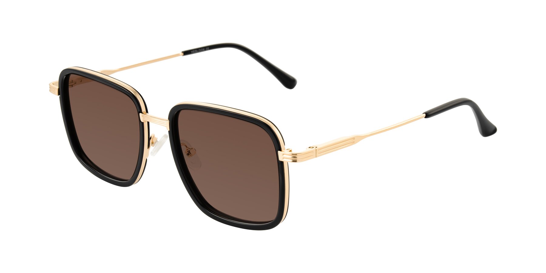 Angle of Guadiaro in Black/Gold with Brown Tinted Lenses