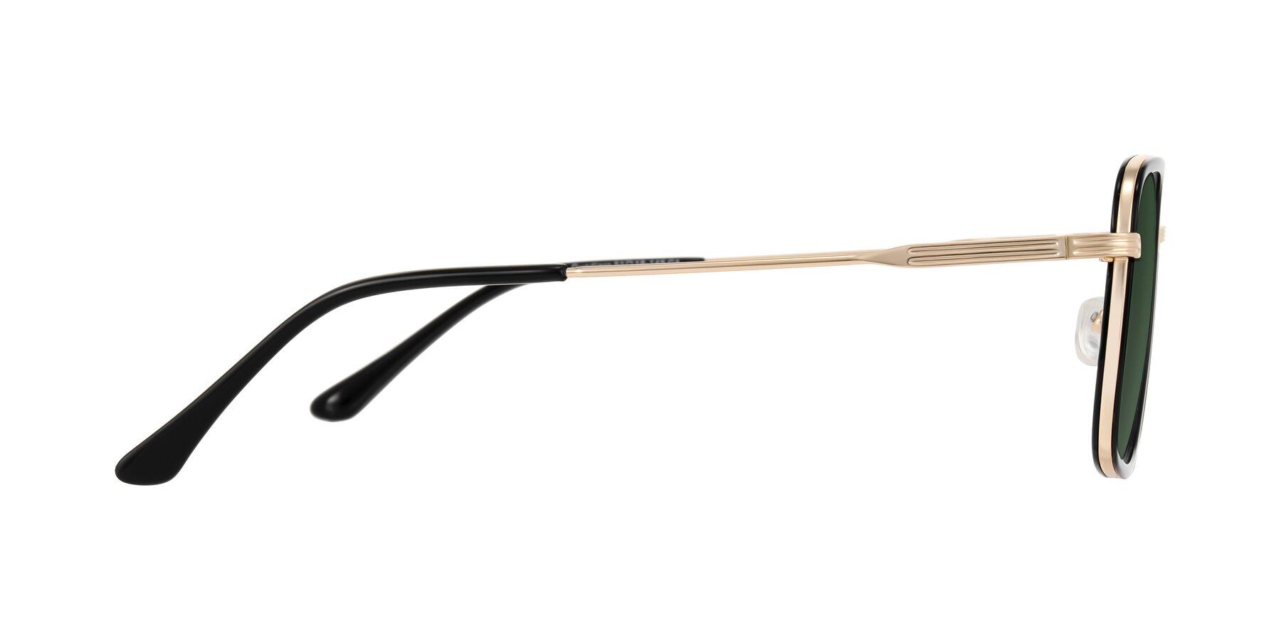 Side of Guadiaro in Black/Gold with Green Tinted Lenses